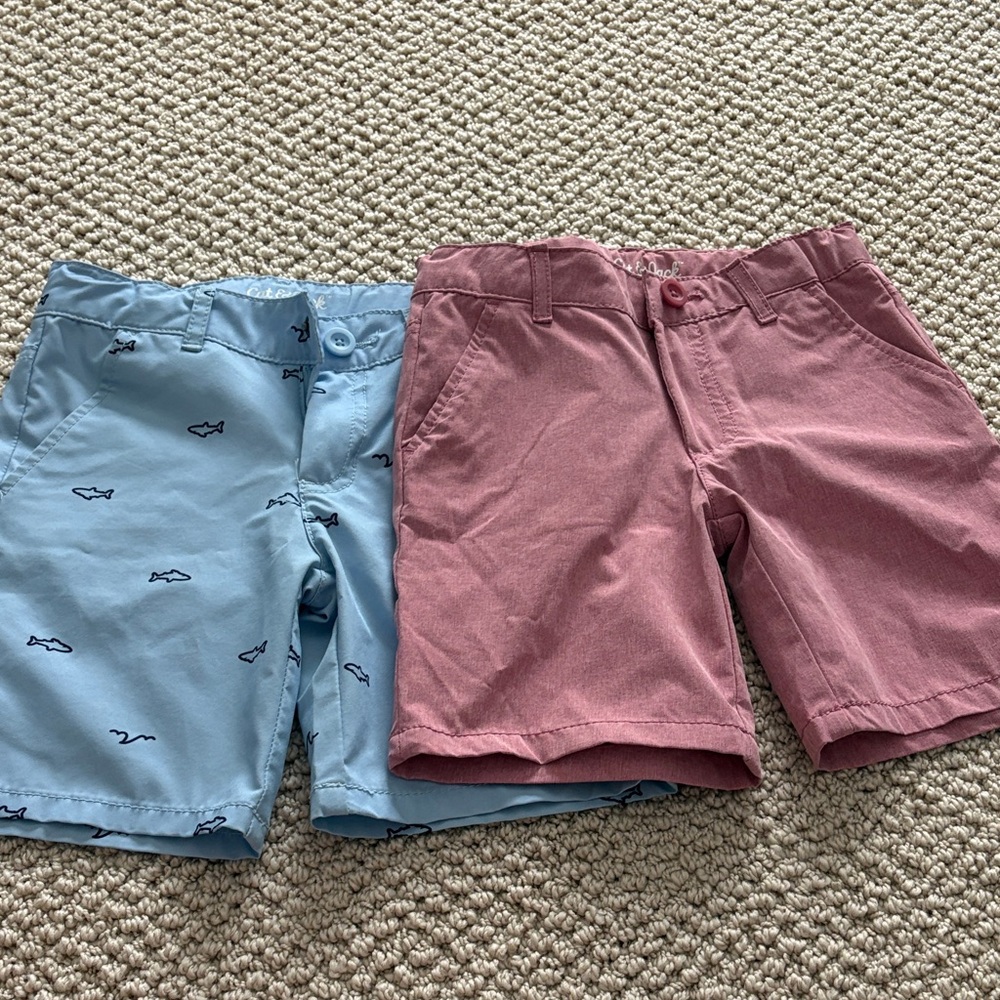 Cat & Jack Blue Shark Print and Red Golf Shorts Size 6